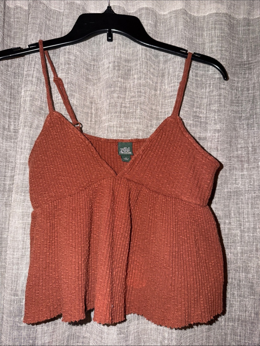 wild fable Rusty Orange Ribbed Tank with Flared Hem